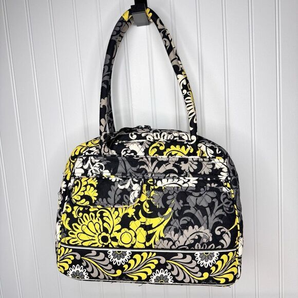 Retired Vera Bradley BAROQUE Large Weekender Travel Bag Green Black - Picture 1 of 11